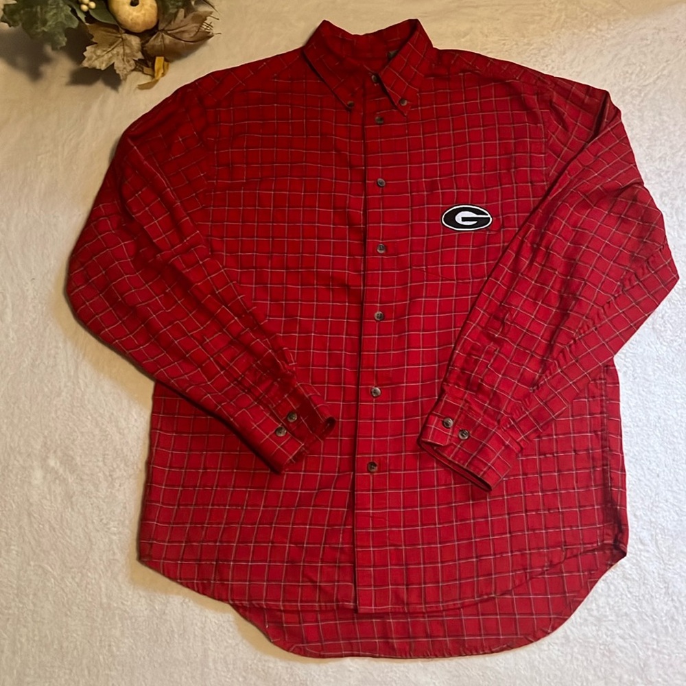 Men’s Georgia Bulldog Button-Down Shirt, Size M